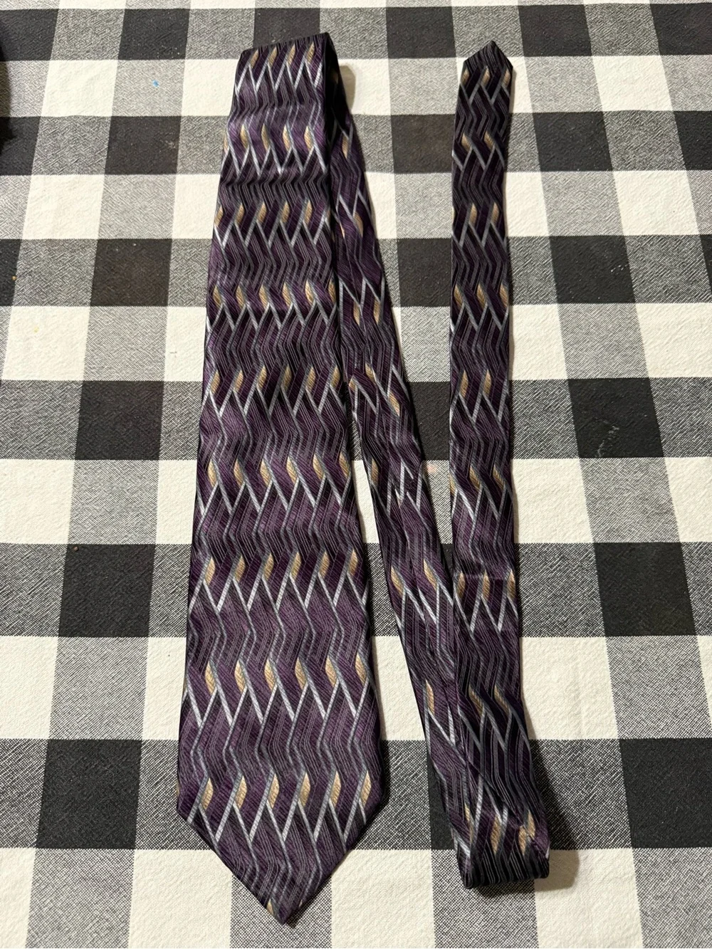Purple Patterned Men's Silk Tie